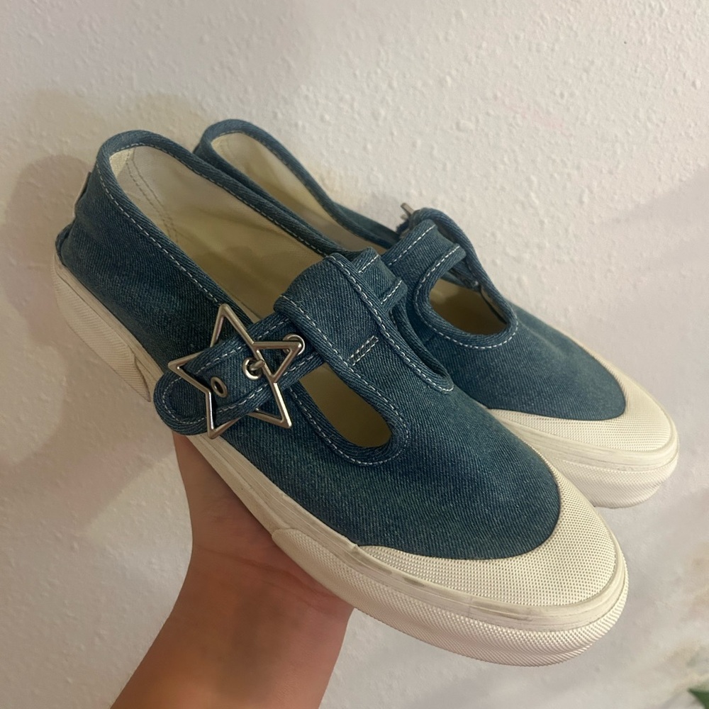Vans Mary Jane Denim Star Buckle Sneakers